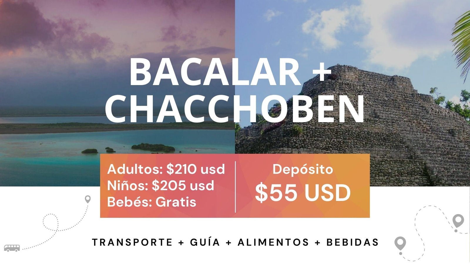 Tour Bacalar y Chacchoben